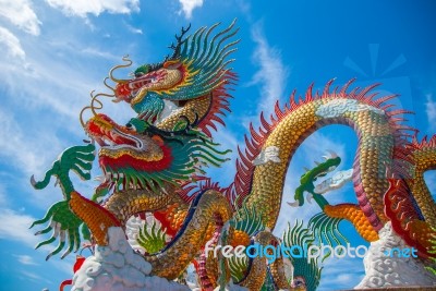 Dragon Chinese In Thailand Stock Photo