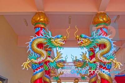 Dragon Chinese In Thailand Country Stock Photo