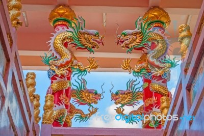 Dragon Chinese In Thailand Country Stock Photo