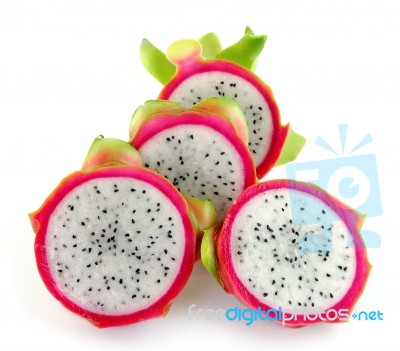 Dragon Fruit On White Stock Photo