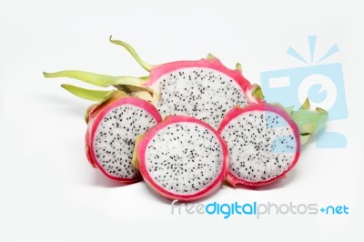 Dragon Fruit  White Background Stock Photo