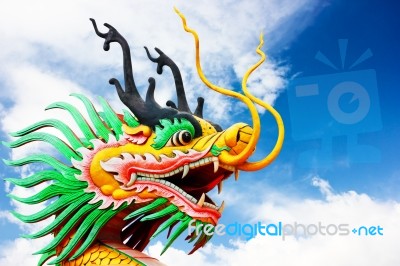 Dragon Head Statue Stock Photo