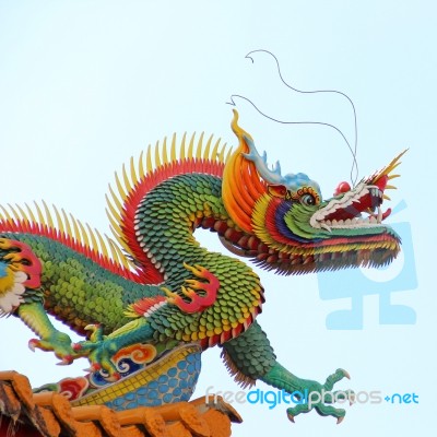 Dragon Statue Chinese Style Stock Photo