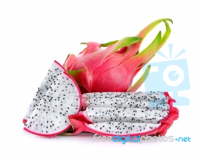 Dragonfruit Isolated On The White Background Stock Photo