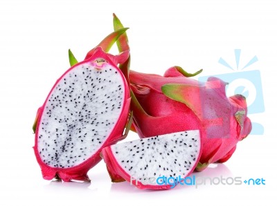 Dragonfruit Isolated On The White Background Stock Photo