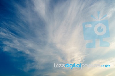 Dramatic Cloudy Blue Sky In Day Time Stock Photo