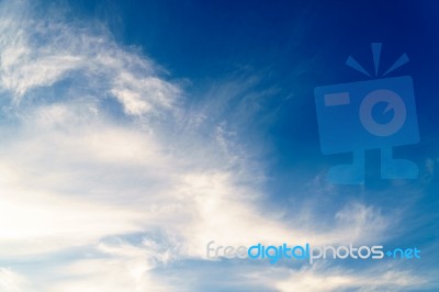 Dramatic Cloudy Blue Sky In Day Time Stock Photo