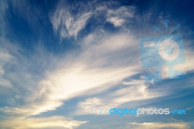 Dramatic Cloudy Blue Sky In Day Time Stock Photo