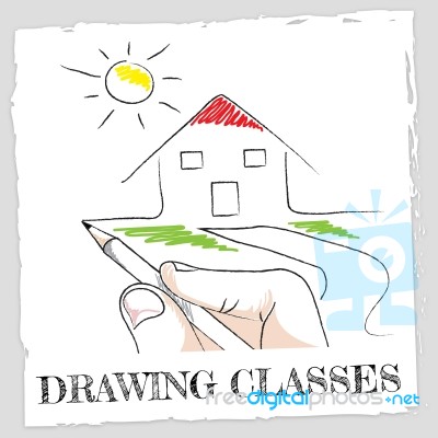 Drawing Classes Represents Design Educate And School Stock Image