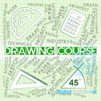 Drawing Course Shows Sketch Syllabus And Schedules Stock Image