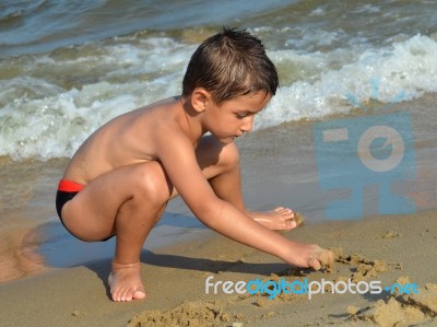 Drawing In The Sand Stock Photo