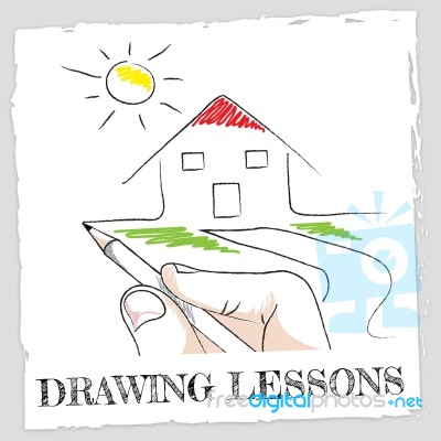 Drawing Lessons Means Designer Class And Creativity Stock Image