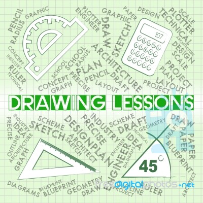 Drawing Lessons Shows Sketching And Creativity Class Stock Image