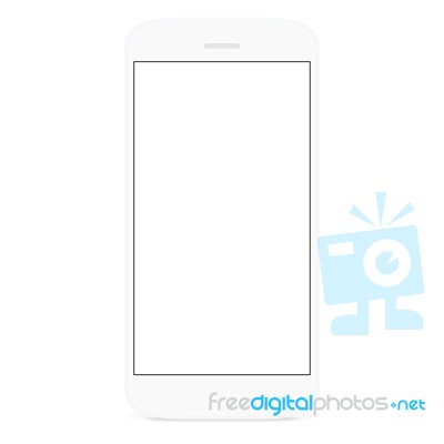 Drawing New Smart Phone Design, White Flat Phone White Screen Stock Image