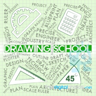 Drawing School Shows Design Education And Learning Stock Image