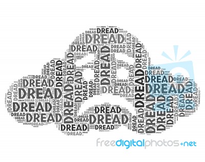 Dread Word Means Dreading Words And Wordcloud Stock Image