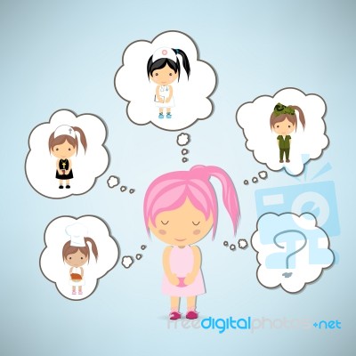 Dream Girl Cartoon Stock Image