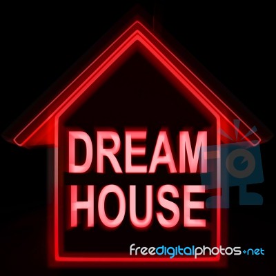 Dream House Homes Means Perfect For Family Stock Image