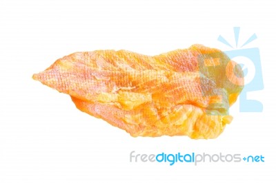 Dried Chicken Jerky For Dogs Isolate On White With Clipping Path… Stock Photo