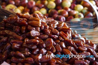 Dried Date Fruits Stock Photo