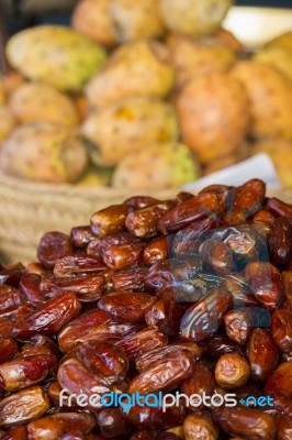 Dried Date Fruits Stock Photo