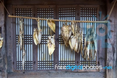 Dried Fish At Dae Jang Geum Park Or Korean Historical Drama In South Korea Stock Photo