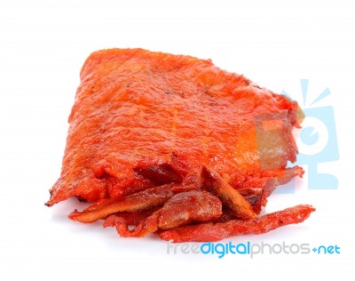 Dried Meat Isolated On The White Background Stock Photo