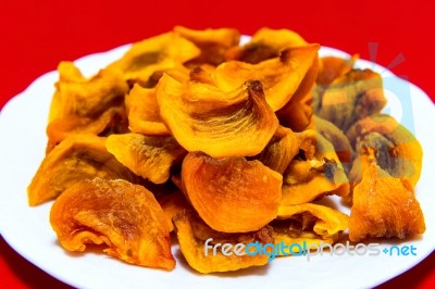 Dried Persimmons Stock Photo