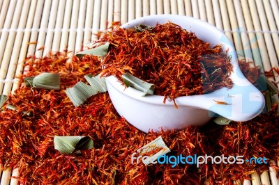 Dried Safflower Stock Photo