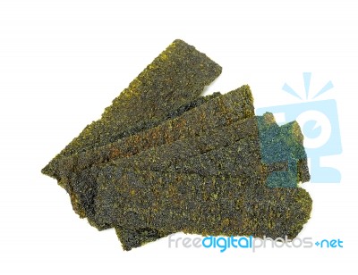 Dried Seaweed Isolated On The White Background Stock Photo