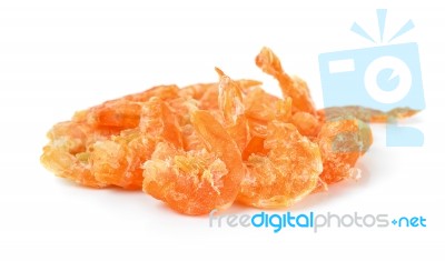 Dried Shirmp Isolated On The White Background Stock Photo