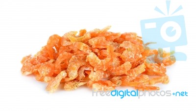 Dried Shirmp Isolated On The White Background Stock Photo