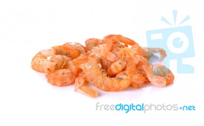 Dried Shrimp Isolated On A White Background Stock Photo