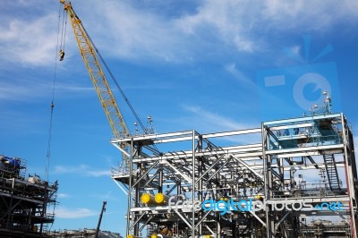 Drilling Platform Under Construction Stock Photo