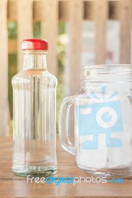 Drinking Water And Iced Glass Stock Photo