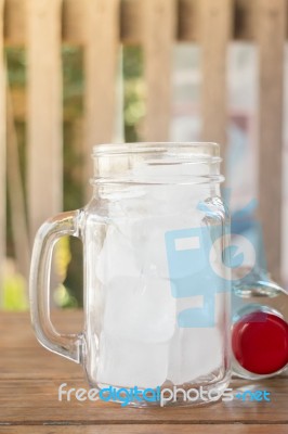 Drinking Water And Iced Glass Stock Photo