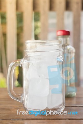 Drinking Water And Iced Glass Stock Photo