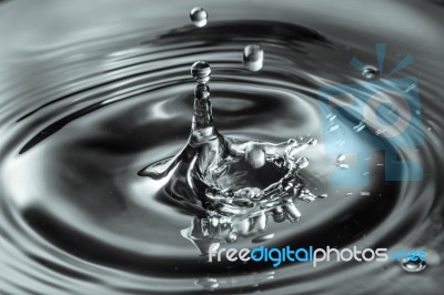 Drop Of Water Splash Blurred Stock Photo