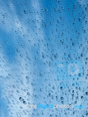 Droplets On Window Glass Stock Photo