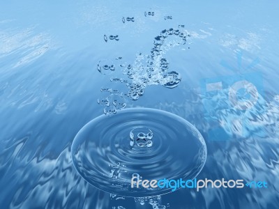 Drops  And Rounds On Water Stock Image