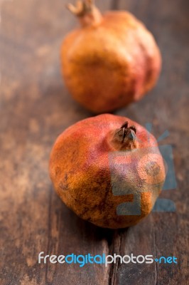 Dry And Old Pomegranates Stock Photo