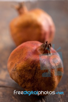 Dry And Old Pomegranates Stock Photo