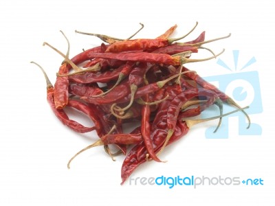 Dry Chili On Isolate White Background Stock Photo