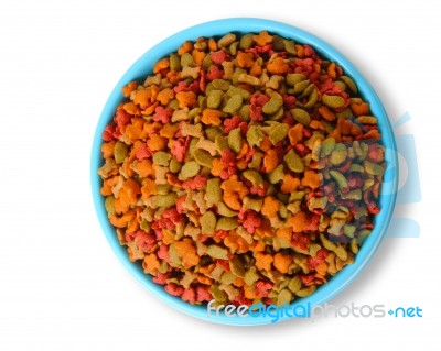 Dry Pet Food In Bowl Stock Photo