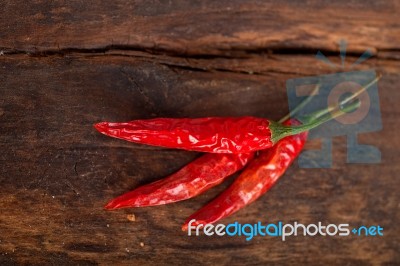 Dry Red Chili Peppers Stock Photo