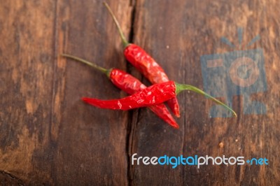 Dry Red Chili Peppers Stock Photo