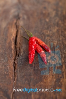 Dry Red Chili Peppers Stock Photo