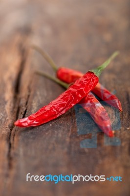 Dry Red Chili Peppers Stock Photo