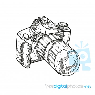 Dslr Camera Doodle Art Stock Image