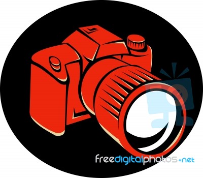 Dslr Digital Camera Front Retro Stock Image